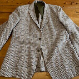 Plaid Todd Snyder Summer Weight Linen Blazer, Sz 44